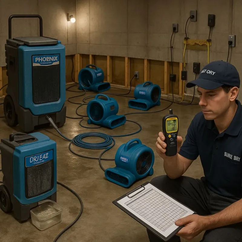 Structural Drying and Dehumidification process in Steele County, MN